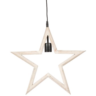 Lampa drewniana świąteczna gwiazda Farm jasna